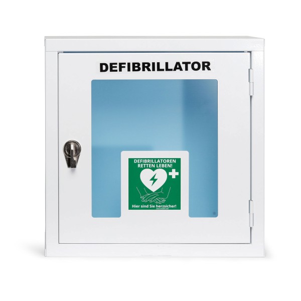 AED Wandschrank Indoor mit Alarm Metall, weiß