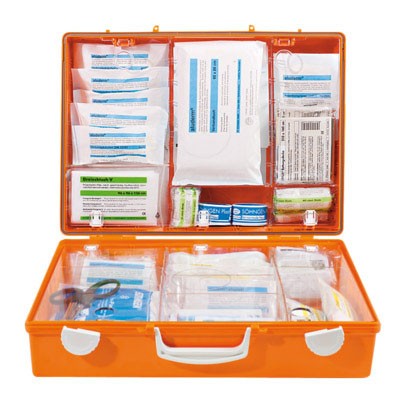 Erste Hilfe Koffer MT-CD gefüllt orange nach DIN 13169,  40x30x15cm,inkl.Wandhalterung, Koffer, Notfallkoffer, Unsere Produkte