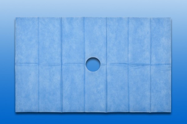 Abdecktuch mit 10 cm Loch, steril 75x90 cm blau 
