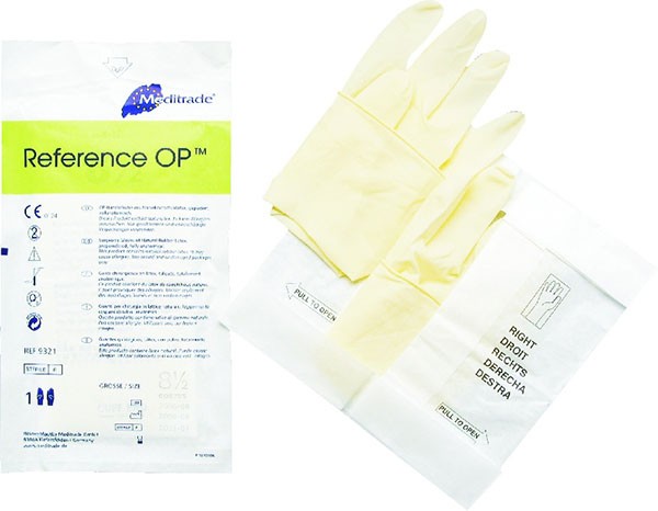 Latex U-Handschuhe, steril, gepudert, Größe 6,5