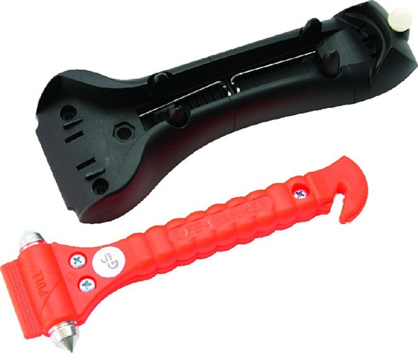 Nothammer mit Gurtmesser 175mm Gewicht: 100g, inkl.Halterung
